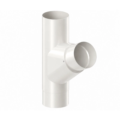 Trójnik rury spustowej KROP STAL Ø90 mm – biały RAL 9010